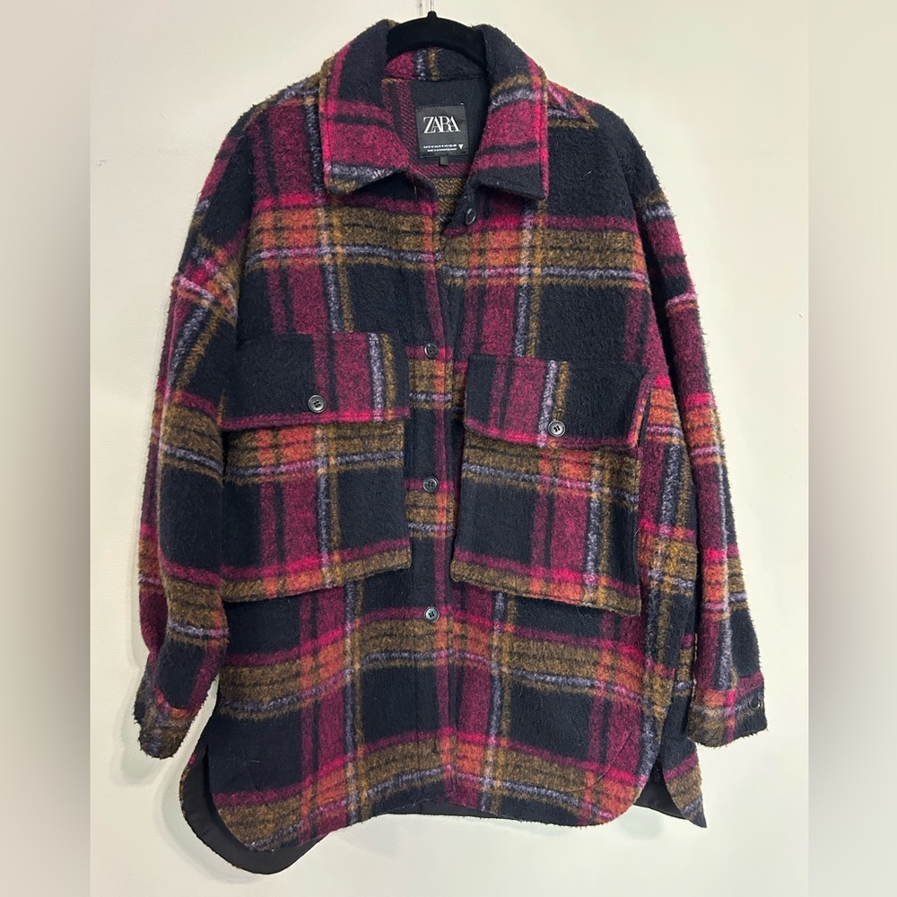 Zara Plaid Oversized Shacket, S-M